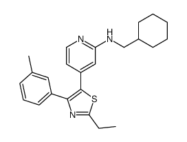 N-(cyclohexylmethyl)-4-[2-ethyl-4-(3-methylphenyl)-1,3-thiazol-5-yl]pyridin-2-amine结构式