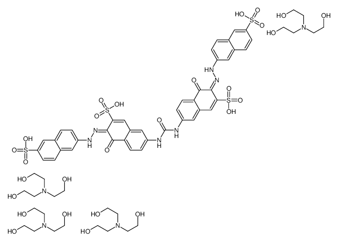 7,7'-(carbonyldiimino)bis[4-hydroxy-3-[(6-sulpho-2-naphthyl)azo]naphthalene-2-sulphonic] acid, compound with 2,2',2''-nitrilotriethanol (1:4)结构式