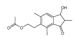 1H-Inden-1-one, 6-(2-(acetyloxy)ethyl)-2,3-dihydro-3-hydroxy-2,5,7-tri methyl-, trans-(+)-结构式