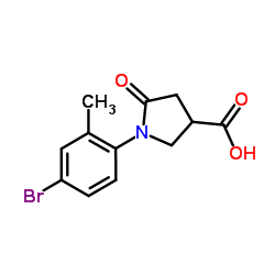 1-(4-Bromo-2-methylphenyl)-5-oxo-3-pyrrolidinecarboxylic acid结构式