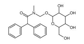 N-methyl-2,2-diphenyl-N-[[3,4,5-trihydroxy-6-(hydroxymethyl)oxan-2-yl]oxymethyl]acetamide Structure