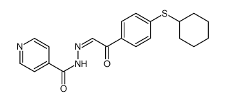 N-[(E)-[2-(4-cyclohexylsulfanylphenyl)-2-oxoethylidene]amino]pyridine-4-carboxamide结构式