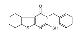 3-BENZYL-2-MERCAPTO-5,6,7,8-TETRAHYDRO-3H-BENZO[4,5]THIENO[2,3-D]PYRIMIDIN-4-ONE Structure