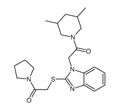 Piperidine, 3,5-dimethyl-1-[[2-[[2-oxo-2-(1-pyrrolidinyl)ethyl]thio]-1H-benzimidazol-1-yl]acetyl]- (9CI) picture