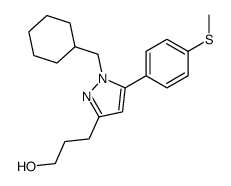 3-[1-(cyclohexylmethyl)-5-(4-methylsulfanylphenyl)pyrazol-3-yl]propan-1-ol结构式