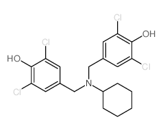 2,6-dichloro-4-[[cyclohexyl-[(3,5-dichloro-4-hydroxy-phenyl)methyl]amino]methyl]phenol Structure