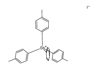 tri(p-tolyl)phenylstibonium iodide Structure