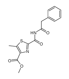 methyl 5-methyl-2-phenylacetamidocarbonylthiazole-4-carboxylate结构式