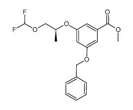 methyl 3-({(1S)-2-[(difluoromethyl)oxy]-1-methylethyl}oxy)-5-[(phenylmethyl)oxy]benzoate结构式