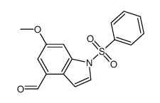 6-methoxy-1-(phenylsulfonyl)-1H-indole-4-carbaldehyde结构式