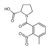 (2S)-N-(3-methyl-2-nitrobenzoyl)proline结构式