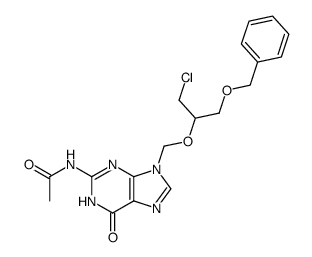 N-(9-(((1-(benzyloxy)-3-chloropropan-2-yl)oxy)methyl)-6-oxo-6,9-dihydro-1H-purin-2-yl)acetamide Structure