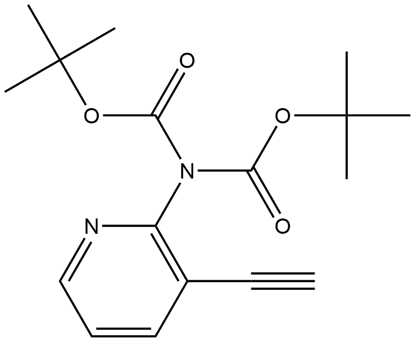 TERT-BUTYL N-[(TERT-BUTOXY)CARBONYL]-N-(3-ETHYNYLPYRIDIN-2-YL)CARBAMATE(WX686205)结构式
