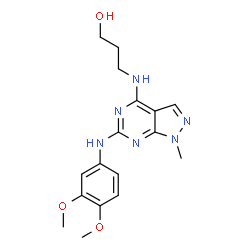 3-({6-[(3,4-dimethoxyphenyl)amino]-1-methyl-1H-pyrazolo[3,4-d]pyrimidin-4-yl}amino)propan-1-ol Structure