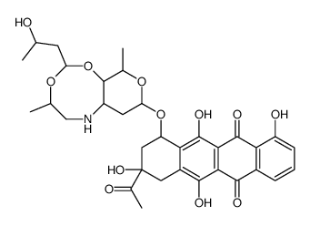 9-acetyl-4,6,9,11-tetrahydroxy-7-[[2-(2-hydroxypropyl)-4,10-dimethyl-4,5,6,6a,7,8,10,10a-octahydropyrano[3,4-d][1,3,6]dioxazocin-8-yl]oxy]-8,10-dihydro-7H-tetracene-5,12-dione Structure