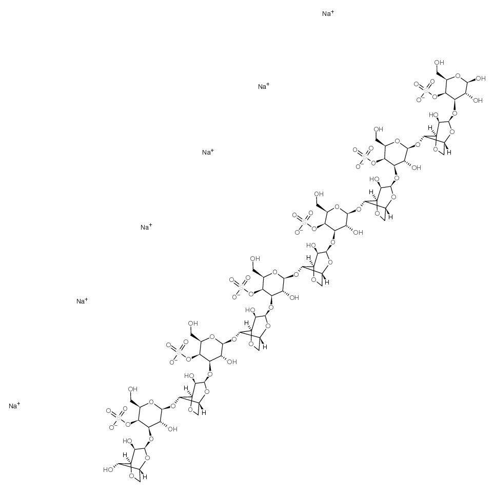 neocarradodecaose 4(1),4(3),4(5),4(7),4(9),4(11)-hexasulfate hexasodium salt结构式