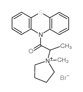 Pyrrolidinium,1-methyl-1-[1-methyl-2-oxo-2-(10H-phenothiazin-10-yl)ethyl]-, bromide (1:1) Structure