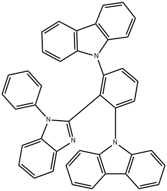 9,9'-(2-(1-phenyl-1H-benzo[d]imidazol-2-yl)-1,3-phenylene)bis(9H-carbazole) structure