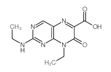 8-ethyl-2-ethylamino-7-oxo-pteridine-6-carboxylic acid结构式