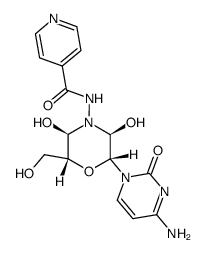 N-[(2R)-2r-(4-amino-2-oxo-2H-pyrimidin-1-yl)-3ξ,5ξ-dihydroxy-6c-hydroxymethyl-morpholin-4-yl]-isonicotinamide结构式