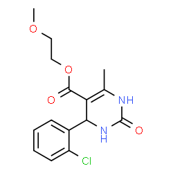 2-methoxyethyl 4-(2-chlorophenyl)-6-methyl-2-oxo-3,4-dihydro-1H-pyrimidine-5-carboxylate结构式