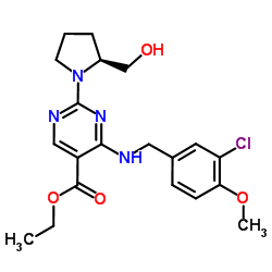 (S)-4-(3-chloro-4-MethoxybenzylaMino)-5-ethoxycarbonyl-2-(2-hydroxyMethyl-1-pyrrolidinyl)pyriMidine structure