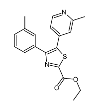 ethyl 4-(3-methylphenyl)-5-(2-methylpyridin-4-yl)-1,3-thiazole-2-carboxylate结构式