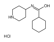 N-(4-Piperidinyl)cyclohexanecarboxamide hydrochloride (1:1)结构式