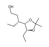 (R)-3-((4S,5S)-5-ethyl-2,2-dimethyl-1,3-dioxolan-4yl)pentan-1-ol结构式