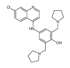 4-<3,5-bis<(N-pyrrolidinyl)methyl>-4-hydroxyanilino>-7-chloroquinoline结构式