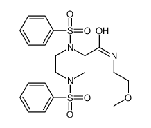 1,4-bis(benzenesulfonyl)-N-(2-methoxyethyl)piperazine-2-carboxamide结构式