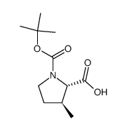 (2S,3S)-1-(tert-butoxycarbonyl)-3-methylpyrrolidine-2-carboxylic acid Structure