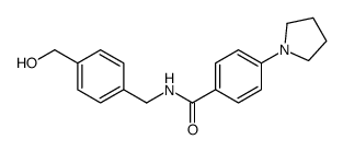 N-[[4-(hydroxymethyl)phenyl]methyl]-4-pyrrolidin-1-ylbenzamide Structure