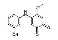 4-(3-hydroxyanilino)-5-methoxycyclohexa-3,5-diene-1,2-dione结构式