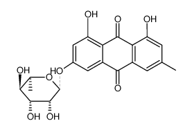 3-[(6-deoxy-L-mannopyranosyl)oxy]-1,8-dihydroxy-6-methylanthraquinone结构式