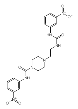 N-(3-nitrophenyl)-4-[2-[(3-nitrophenyl)carbamoylamino]ethyl]piperazine-1-carboxamide structure