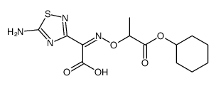 2-(1-Cyclohexyloxycarbonylethoxyimino)-2-(5-amino-1,2,4-thiadiazol-3-yl)acetic acid Structure