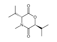 2,5-Morpholinedione,4-methyl-3,6-bis(1-methylethyl)-,(3R,6S)-(9CI)结构式