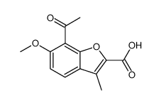 7-acetyl-6-methoxy-3-methyl-benzo[b]furan-2-carboxylic acid Structure