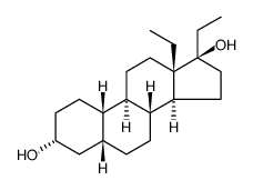 (3α,5β,17α)-13-Ethyl-18,19-dinorpregnane-3,17-diol结构式