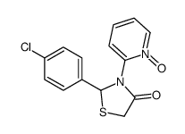 2-(4-chlorophenyl)-3-(1-oxidopyridin-1-ium-2-yl)-1,3-thiazolidin-4-one结构式