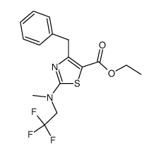 ethyl 4-benzyl-2-(N-methyl-N-(2,2,2-trifluoromethyl)amino)thiazole-5-carboxylate Structure