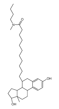 N-butyl-11-[(7R,8R,9S,13S,14S,17S)-3,17-dihydroxy-13-methyl-6,7,8,9,11,12,14,15,16,17-decahydrocyclopenta[a]phenanthren-7-yl]-N-methylundecanamide结构式