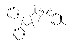 7a-methyl-6,6-diphenyl-2-tosyltetrahydro-1H-pyrrolo[1,2-c]imidazol-3(2H)-one Structure