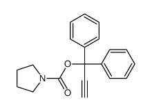 1,1-diphenylprop-2-ynyl pyrrolidine-1-carboxylate结构式