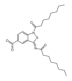 Octanoic acid [5-nitro-1-octanoyl-1H-benzo[c]isothiazol-(3Z)-ylidene]-amide Structure