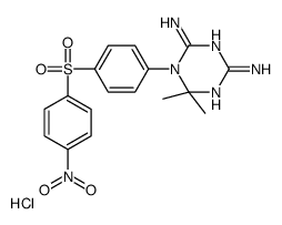 6,6-dimethyl-1-[4-(4-nitrophenyl)sulfonylphenyl]-1,3,5-triazine-2,4-diamine,hydrochloride Structure