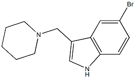 5-bromo-3-(piperidin-1-ylmethyl)-1H-indole结构式