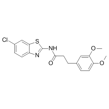 N-(6-氯-2-苯并噻唑)-3,4-二甲氧基苯丙酰胺结构式