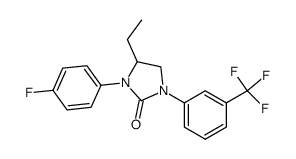 1-(3-trifluoromethyl)phenyl-3-(4-fluoro)phenyl-4-ethyl imidazolidine-2-one结构式